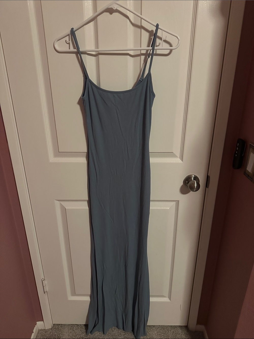 SKIMS Dusty Blue Slip Maxi Dress